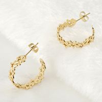 Fashion Star Stainless Steel Ear Studs Gold Plated Stainless Steel Earrings main image 6