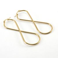 Simple Style 8 Number Stainless Steel Drop Earrings Gold Plated Stainless Steel Earrings main image 4