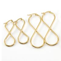 Simple Style 8 Number Stainless Steel Drop Earrings Gold Plated Stainless Steel Earrings main image 1