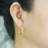 Fashion Star Stainless Steel Ear Studs Gold Plated Stainless Steel Earrings main image 3