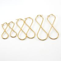 Simple Style 8 Number Stainless Steel Drop Earrings Gold Plated Stainless Steel Earrings main image 2