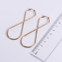 Simple Style 8 Number Stainless Steel Drop Earrings Gold Plated Stainless Steel Earrings sku image 1