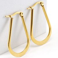 Einfacher Stil Geometrisch Überzug Metall Titan Stahl Reif Ohrringe main image 1