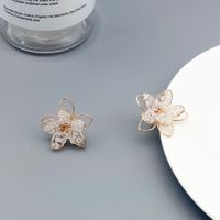 Sweet Flower Alloy Crystal Plating Ear Studs main image 4