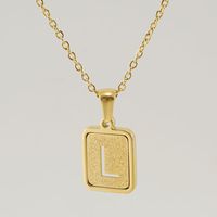 Fashion Letter Square Titanium Steel Necklace Stainless Steel Necklaces sku image 11
