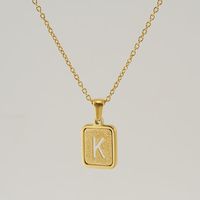 Fashion Letter Square Titanium Steel Necklace Stainless Steel Necklaces sku image 10