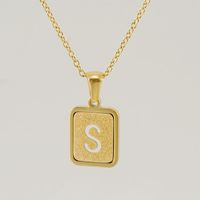 Fashion Letter Square Titanium Steel Necklace Stainless Steel Necklaces sku image 17