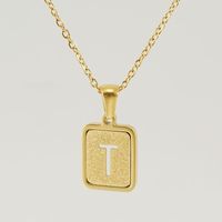 Fashion Letter Square Titanium Steel Necklace Stainless Steel Necklaces sku image 18