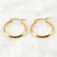 Simple Style Round Stainless Steel Hoop Earrings Plating Stainless Steel Earrings main image 6