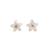 Sweet Flower Alloy Crystal Plating Ear Studs main image 3
