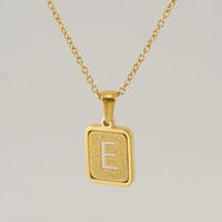 Fashion Letter Square Titanium Steel Necklace Stainless Steel Necklaces sku image 4