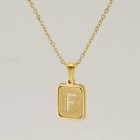 Fashion Letter Square Titanium Steel Necklace Stainless Steel Necklaces sku image 5