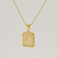 Fashion Letter Square Titanium Steel Necklace Stainless Steel Necklaces sku image 9