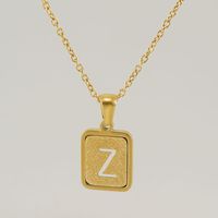 Fashion Letter Square Titanium Steel Necklace Stainless Steel Necklaces sku image 24