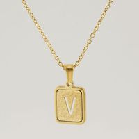 Fashion Letter Square Titanium Steel Necklace Stainless Steel Necklaces sku image 20