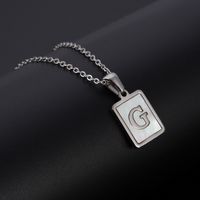 Simple Style Letter Rectangle Titanium Steel Pendant Necklace Plating Shell Stainless Steel Necklaces sku image 7