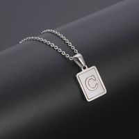 Simple Style Letter Rectangle Titanium Steel Pendant Necklace Plating Shell Stainless Steel Necklaces sku image 3