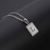 Simple Style Letter Rectangle Titanium Steel Pendant Necklace Plating Shell Stainless Steel Necklaces main image 2