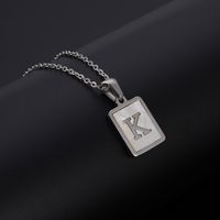 Simple Style Letter Rectangle Titanium Steel Pendant Necklace Plating Shell Stainless Steel Necklaces sku image 11