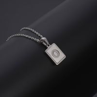 Simple Style Letter Rectangle Titanium Steel Pendant Necklace Plating Shell Stainless Steel Necklaces sku image 15