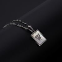 Simple Style Letter Rectangle Titanium Steel Pendant Necklace Plating Shell Stainless Steel Necklaces sku image 23