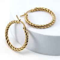 Fashion Round Stainless Steel Earrings Plating Stainless Steel Earrings sku image 1