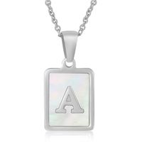 Simple Style Letter Rectangle Titanium Steel Pendant Necklace Plating Shell Stainless Steel Necklaces main image 5