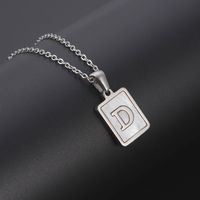 Simple Style Letter Rectangle Titanium Steel Pendant Necklace Plating Shell Stainless Steel Necklaces sku image 4