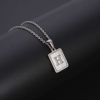 Simple Style Letter Rectangle Titanium Steel Pendant Necklace Plating Shell Stainless Steel Necklaces sku image 8
