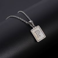 Simple Style Letter Rectangle Titanium Steel Pendant Necklace Plating Shell Stainless Steel Necklaces sku image 16