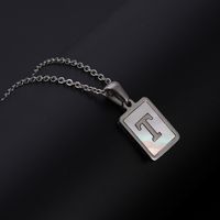 Simple Style Letter Rectangle Titanium Steel Pendant Necklace Plating Shell Stainless Steel Necklaces sku image 20