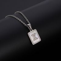 Simple Style Letter Rectangle Titanium Steel Pendant Necklace Plating Shell Stainless Steel Necklaces sku image 24
