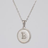 Simple Style Letter Stainless Steel Polishing Plating Shell Pendant Necklace sku image 21