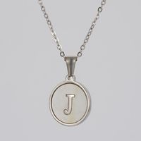 Simple Style Letter Stainless Steel Polishing Plating Shell Pendant Necklace sku image 13