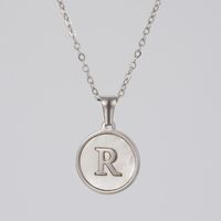 Simple Style Letter Stainless Steel Polishing Plating Shell Pendant Necklace sku image 11