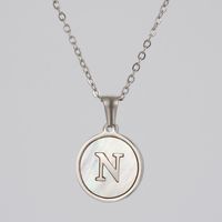 Simple Style Letter Stainless Steel Polishing Plating Shell Pendant Necklace sku image 9