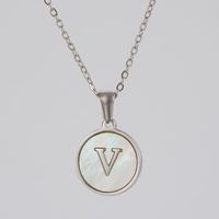 Simple Style Letter Stainless Steel Polishing Plating Shell Pendant Necklace sku image 8