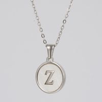 Simple Style Letter Stainless Steel Polishing Plating Shell Pendant Necklace sku image 22