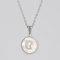 Simple Style Letter Stainless Steel Polishing Plating Shell Pendant Necklace sku image 15