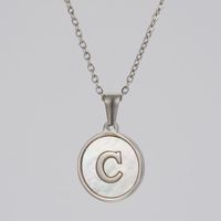 Simple Style Letter Stainless Steel Polishing Plating Shell Pendant Necklace sku image 10
