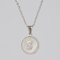 Simple Style Letter Stainless Steel Polishing Plating Shell Pendant Necklace sku image 19