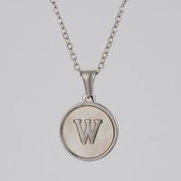 Simple Style Letter Stainless Steel Polishing Plating Shell Pendant Necklace sku image 4