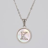 Simple Style Letter Stainless Steel Polishing Plating Shell Pendant Necklace sku image 16
