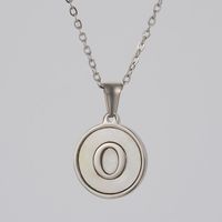 Simple Style Letter Stainless Steel Polishing Plating Shell Pendant Necklace sku image 23