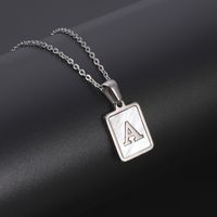 Simple Style Letter Rectangle Titanium Steel Pendant Necklace Plating Shell Stainless Steel Necklaces sku image 1
