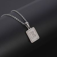 Simple Style Letter Rectangle Titanium Steel Pendant Necklace Plating Shell Stainless Steel Necklaces sku image 5