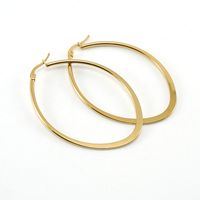 Style Simple Rond Acier Inoxydable Boucles D'oreilles Cerceau Placage Boucles D'oreilles En Acier Inoxydable main image 4