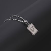Simple Style Letter Rectangle Titanium Steel Pendant Necklace Plating Shell Stainless Steel Necklaces sku image 21