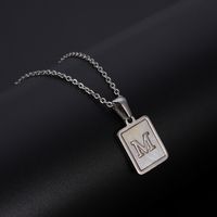 Simple Style Letter Rectangle Titanium Steel Pendant Necklace Plating Shell Stainless Steel Necklaces sku image 13