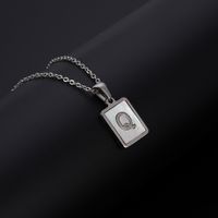 Simple Style Letter Rectangle Titanium Steel Pendant Necklace Plating Shell Stainless Steel Necklaces sku image 17